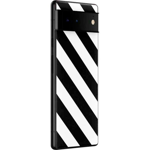 Black and White Geometric Stripes Google Pixel 6 Pro Skin